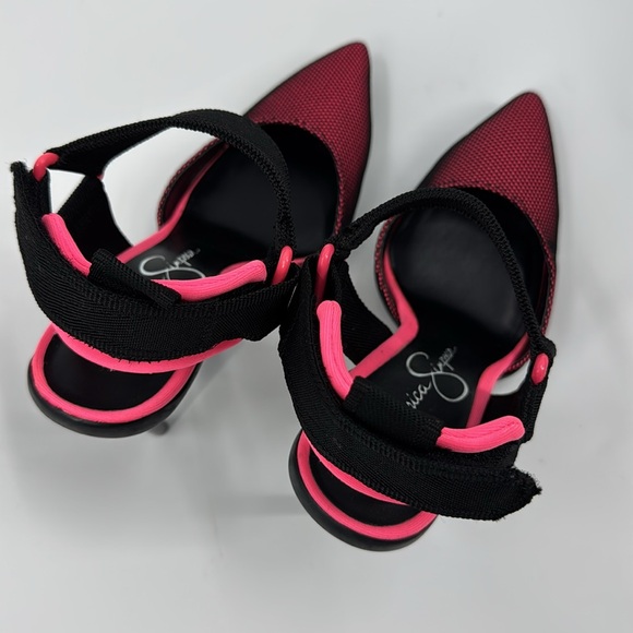 JESSICA SIMPSON Women’s Pink and Black Pointy Stiletto Heels Size 6 NWOT - Picture 16 of 17